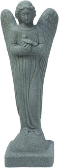 EMSCO Group Morning Angel Statue – Natural Granite Appearance – Made of Resin – Lightweight – 29” Height