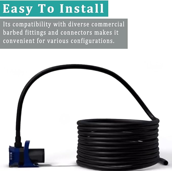 Black Vinyl Tubing 1” ID × 1 1/4” OD - 25 Feet PVC Flexible Plastic Tube Hybrid Hose, Transfer Water Air Oil for Pond Fountain Garden, Non-toxic and BPA free
