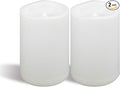 CANDLE CHOICE Waterproof Outdoor Battery Operated Flameless Candles with Timer Large Plastic Resin Bright Flickering Electric LED Pillars Lantern Garden Wedding Christmas Decorations 4”(D)x6”(H) 2 PCS