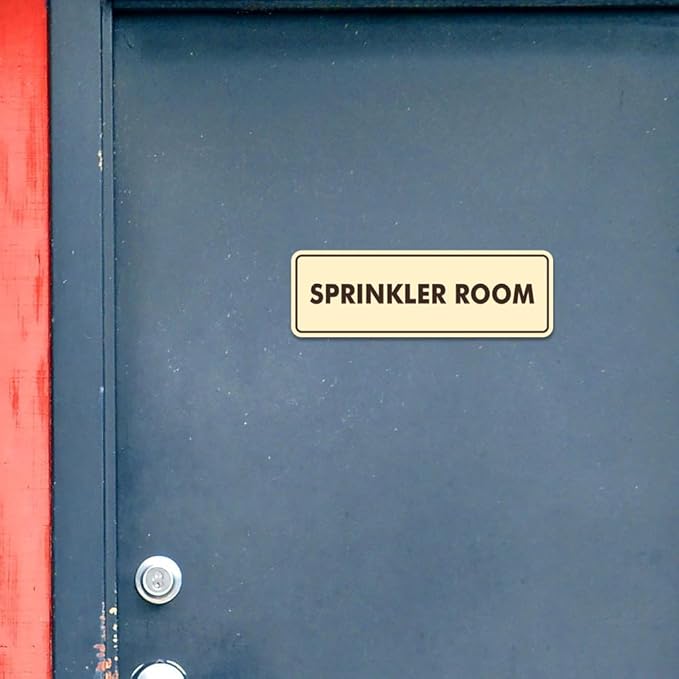 Signs ByLITA Standard Sprinkler Room Sign (Navy Blue/White) - Small 2 Pack
