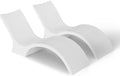Ledge Lounger - Signature Chaise Deep - Inside Pool & Sun Shelf Lounge Chair - Designed for Deep Shelves 10”-15” - Compatible with All Pool Types - Poolside & Sun Deck Tanning - Set of 2 - White
