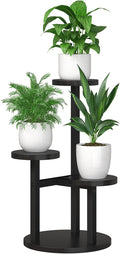 Bamworld 3 Tier Plant Stand Indoor Small Plant Shelf Outdoor Metal Tall Flower Holder Table Support Rack Garden Accessories for Plant Lovers(Black)