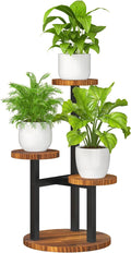 Bamworld 3 Tier Plant Stand Indoor Small Plant Shelf Outdoor Metal Tall Flower Holder Table Support Rack Garden Accessories for Plant Lovers(Brown)