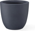 Kante 18 Inch Dia Round Concrete Planter, Indoor Outdoor Large Plant Pot with Drainage Hole and Rubber Plug for Home Patio Garden, Charcoal