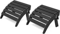 KINGYES Folding Adirondack Ottomans Set of 2 for Adirondack Chair, Black