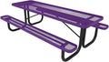 Coated Outdoor Furniture Heavy-Duty Portable Outdoor Picnic Table, Thermoplastic Coated Expanded Metal Commercial-Grade Patio Dining Furniture Made in America (8ft Rectangular, Purple)