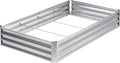 EKX 8x4x1FT Galvanized Raised Garden Bed, Raised Garden Bed Kit-Metal Planter Box Outdoor,Planting for Vegetables, Fruits,Herbs, Flowers-Slive