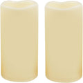 CANDLE CHOICE Waterproof Outdoor Battery Operated Flameless Candles with Timer Realistic Flickering Plastic Fake Electric LED Pillar Lights for Lantern Wedding Christmas Decorations 3x6 Inches 2 Pack