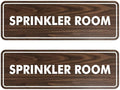 Signs ByLITA Standard Sprinkler Room Sign (Walnut) - Medium 2 Pack