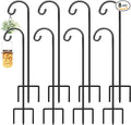 Gtongoko 8 Pack Shepherds Hooks for Outdoor 32 Inch Garden Hooks for Hanging Plants, Lanterns, Bird Feeders, Solar Lights, Mason Jars, Weddings Decor, Adjustable, Matte Black