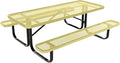 Heavy-Duty Portable Outdoor Kids Table, Expanded Metal Kids Picnic Table, Commercial-Grade Picnic Table, Made in America (6ft Rectangular, Childrens, Textured Sandstone)