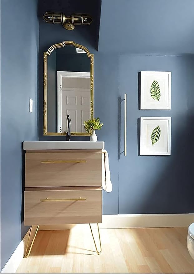 Dimoon 118''x17.7'' Blue Peel and Stick Wallpaper Contact Paper Modern Self Adhesive Wall Paper Removable Renter Friendly Textured Solid Color Shelf Cabinet Vinyl Roll (118''x17.7'',Blue Grey)