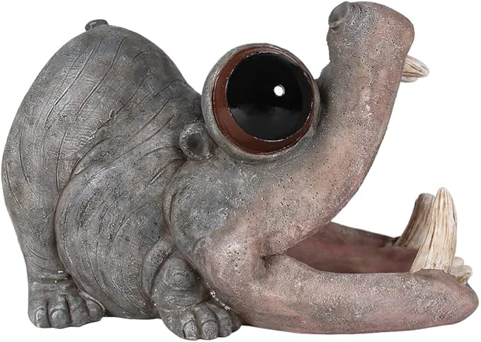 Decorative Hippo Gutter Downspout Extension Outdoor Statues Sculpture Garden Decoration Rain Gutter Guardian Downspout Diverter Splash Block Gutter Extender Decor for Patio Yard Lawn