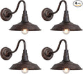 4-Pack Outdoor Gooseneck Barn Light 10" Retro Exterior Wall Light Iron Art Dome Farmhouse Wall Sconces Anti-Rust Waterproof Outdoor Light for House Porch Garage Entryway