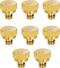 Aopin G 3/16 Brass Misting Nozzles 0.4mm / 0.015" Orifice Atomizing Mister Sprayer Nozzle Suitable For Outdoor Cooling,Garden Irrigation,Fountain, Crop Nutrient Injection, Greenhouse 8 Pcs