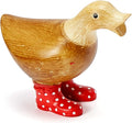 GUTE Duck Yard Decorations Yard Art Garden Puddle Ducks with Spotted Wellies Boots - Single - Garden Decor Statues, Duck Figurine Statue - Waterproof Indoor & Outdoor Lawn Gnome Ornament (Small Duck)
