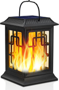 Solar Lanterns Outdoor Waterproof, Hanging Solar Lights for Outside Black Hanging Solar Powered Lantern Decorative for Garden Yard Patio, 1 Pack