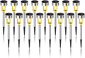 Dream Master Solar Lights Outdoor Waterproof, Stainless Steel LED Landscape Lighting Outdoor Solar Lights for Outside Solar Garden Lights for Pathway, Walkway, Patio, Yard, Lawn - 16 Pack(Warm White)