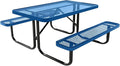 Coated Outdoor Furniture Heavy-Duty Portable Outdoor Kids Table, Expanded Metal Kids Picnic Table, Commercial-Grade Picnic Table, Made in America (4ft Rectangular, Childrens, Textured Light Blue)