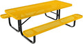 Coated Outdoor Furniture Heavy-Duty Portable Outdoor Kids Table, Punched Steel Kids Picnic Table, Commercial-Grade Picnic Table, Made in America (6ft Rectangular, Childrens, Textured Yellow)