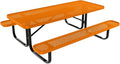 Coated Outdoor Furniture Heavy-Duty Portable Outdoor Kids Table, Punched Steel Kids Picnic Table, Commercial-Grade Picnic Table, Made in America (6ft Rectangular, Childrens, Orange)