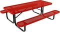 Coated Outdoor Furniture Heavy-Duty Portable Outdoor Kids Table, Punched Steel Kids Picnic Table, Commercial-Grade Picnic Table, Made in America (6ft Rectangular, Childrens, Red)
