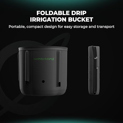 MARS HYDRO 2025 New Auto Drip Irrigation Kits with 13 Gallon Foldable Bucket, 24W Upgraded Water Pump, 8 Drip Emitters, Garden Watering System for Grow Tent Indoor, Lawn, Greenhouse, Yard