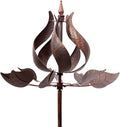 Tulip Wind Spinners Yard Garden - Large Copper Wind Sculptures & Spinners Outdoor Metal, Kinetic Yard Art Windmill Decor for Patio, Lawn (W24 x H73)