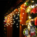 YASENN Bluetooth APP Icicle Lights LED Christmas String Light Icicle Style 300 LED 30ft Fairy Lights 60 Drops Icicle Lights for Indoor Outdoor Decorations(Warm White)