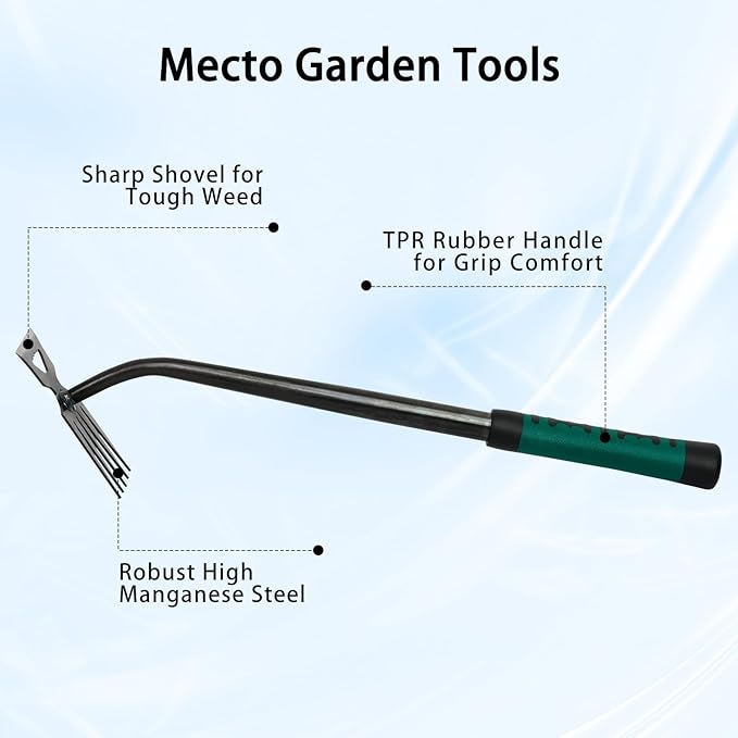 Weed Puller Tool, Time-Saving Garden Tools, Upgraded Hadfield Steel Weeding Tool Multifunctional Weeder, Dandelion Weed Puller Tool Gardening Tools for Yard, 6 Teeth