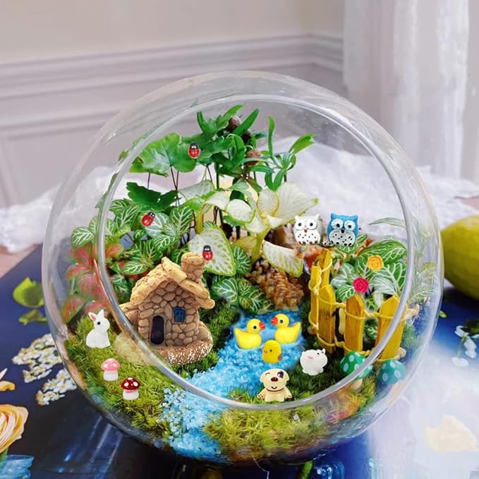 Dracarys Selected 50 Pieces Fairy Garden Accessories, Animals, Miniature Figurines, Micro Landscape Ornaments Kit, DIY , Environmental Resin