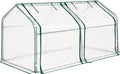 Quictent Portable Mini Cloche Greenhouse w/ Elevated Bottom, Roll-up Zippered Window Waterproof UV-Resistant Hot House for Indoor Outdoor Gaden, 71" x 36" x 36", White