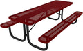 T8-P-TXTBUR Heavy Duty Rectangular Portable Picnic Table, 8 Ft, Textured Burgundy, Made in America