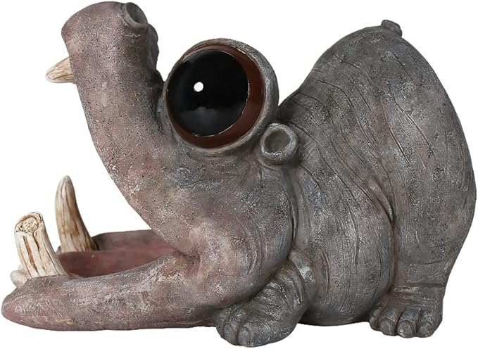 Decorative Hippo Gutter Downspout Extension Outdoor Statues Sculpture Garden Decoration Rain Gutter Guardian Downspout Diverter Splash Block Gutter Extender Decor for Patio Yard Lawn