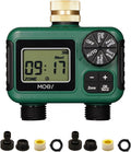 MOES 2 Outlet Sprinkler Timer, Brass Inlet, Programmable Automatic Irrigation Controller, Rain Delay, Manual Watering, 2 Zone Water Hose Timer for Gardens, Lawns, and Hose Systems