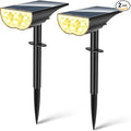 BAXIA TECHNOLOGY Solar Spotlights Outdoor Waterproof, 3 Lighting Modes Spot Lights, Dusk to Dawn Solar Powered Outdoor Lights for Yard Pathway Driveway Landscape, Warm White, 2 Pack