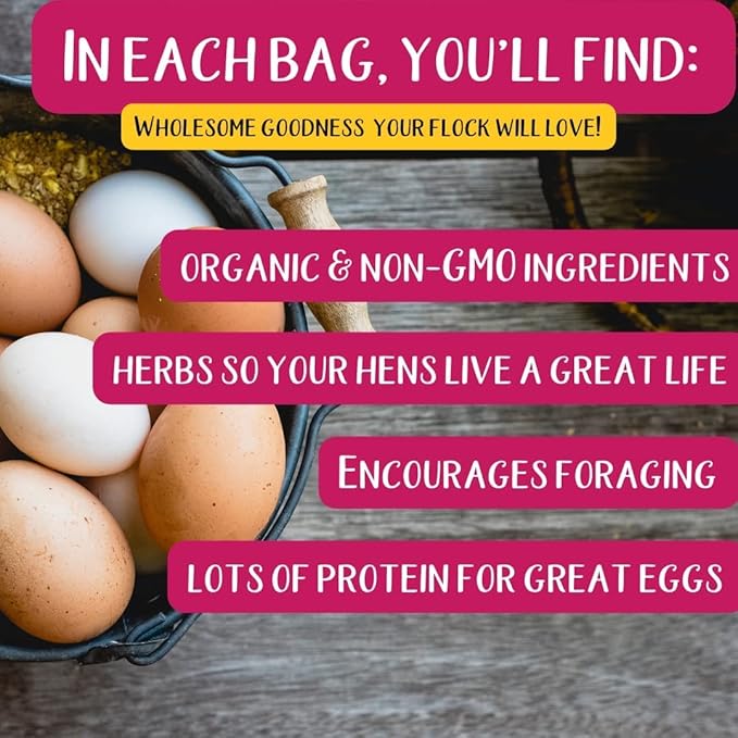 Pampered Chicken Mama Backyard Feed - Premium Scratch Treat - High Protein & Calcium All-Natural Grower Feed Supplies for Laying Chickens (2.5 Pounds)