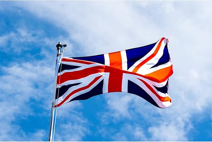 Homissor British Flag 5x8 Union Jack England Flags Embroidered Sewn Stripes Large United Kingdom UK Flag Heavy Duty Outdoor