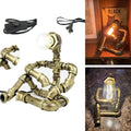 Steampunk Table Robot Lamps with 2 Bulbs,Retro Industrial Robot Desk Lamps Water Pipe Light for Office,Bedroom,Living Room in Bronze