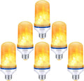 OMK Christmas Flame Effect Light Bulbs LED (6 Pack) Fire Light Bulb Flickering Light Bulbs for Porch Yard Outdoor Fake Fire Party Holiday Christmas Gifts Spooky Attractions Decoration