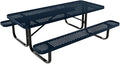Coated Outdoor Furniture Heavy-Duty Portable Outdoor Kids Table, Punched Steel Kids Picnic Table, Commercial-Grade Picnic Table, Made in America (6ft Rectangular, Childrens, Dark Blue)