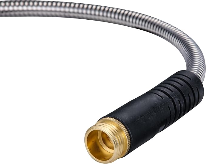 8 feet Water Hoses – 3/4'' Fittings, Flexible Garden Hoses for Garden Watering, Outdoor Cleaning, House Cleaning, Car Washing, Swimming Pool, Camping, Agricultural Irrigation, Dog Bathing