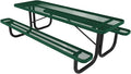 Coated Outdoor Furniture Heavy-Duty Portable Outdoor Picnic Table, Thermoplastic Coated Expanded Metal Commercial-Grade Patio Dining Furniture Made in America (8ft Rectangular, Textured Green)