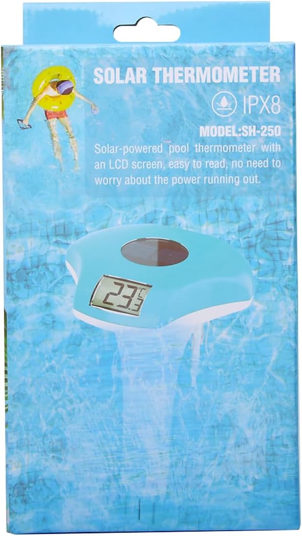 BALDR Pool Thermometer Floating Easy Read, IPX8 Waterproof, Solar Powered Digital Pool Thermometer with LCD Screen,Suitable for Swimming Pool/Hot Tub/Hot Spring/Aquarium (Green)