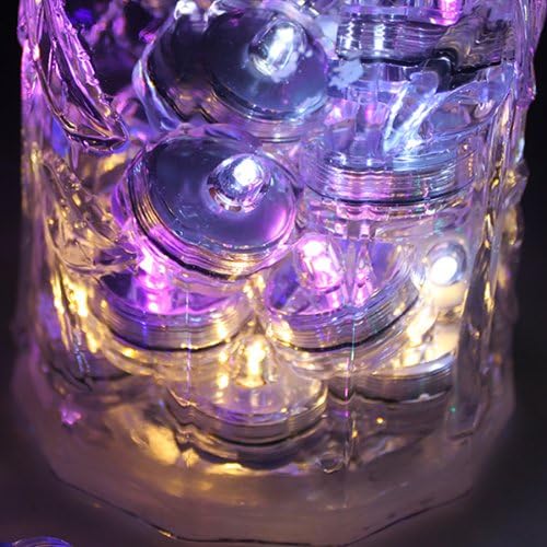Super Bright LED Floral Tea Light Submersible Lights for Party Wedding (Purple, 60 Pack)