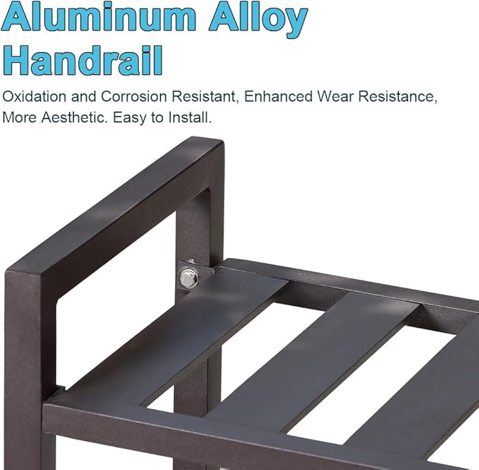 Versatile Indoor/Outdoor Plant Stand – High-Strength Aluminum with 300 LBS Load Capacity - Ideal Decor for Patios, Gardens, Living Rooms | L25.5 x W11.8 x H22 inches