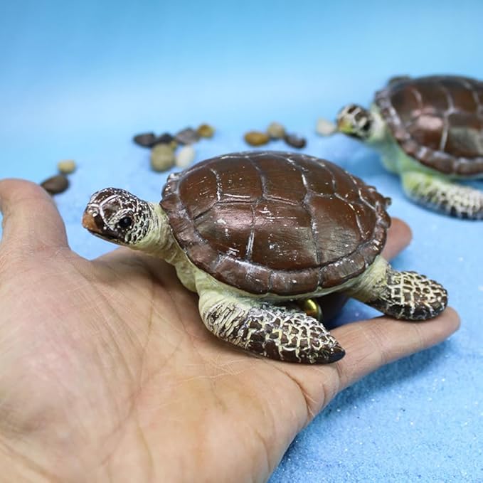 Small Turtle Figurine Sea Turtle Figurine Little Resin Turtle for Garden Decor Sea Turtle Figure Outdoor Outside Pond Ornaments Decorations Mini Statue Valentine's Day Gifts Brown