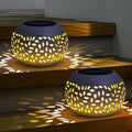 Solar Lantern Outdoor Table Light,2 Pack Solar Lanterns Outdoor Waterproof Decor, Hollow Out Retro White Metal Solar Patio Lights,Yard Porch Garden Balcony Indoor Desk Bedroom Tabletop Decorations