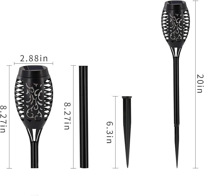 Purple Solar Lights Outdoor, 8 Pack Solar Flicker Flame Torch Lights Waterproof 12 LED Mini Tiki Torch Lights for Outside Landscape Garden Pathway Dusk to Dawn Auto On/Off