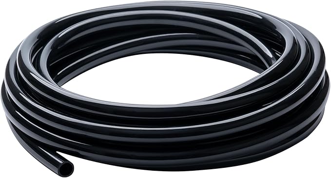 Black Vinyl Tubing 3/4” ID × 1” OD - 10 Feet PVC Flexible Plastic Tube Hybrid Hose, Transfer Water Air Oil for Pond Fountain Garden, Non-toxic and BPA free